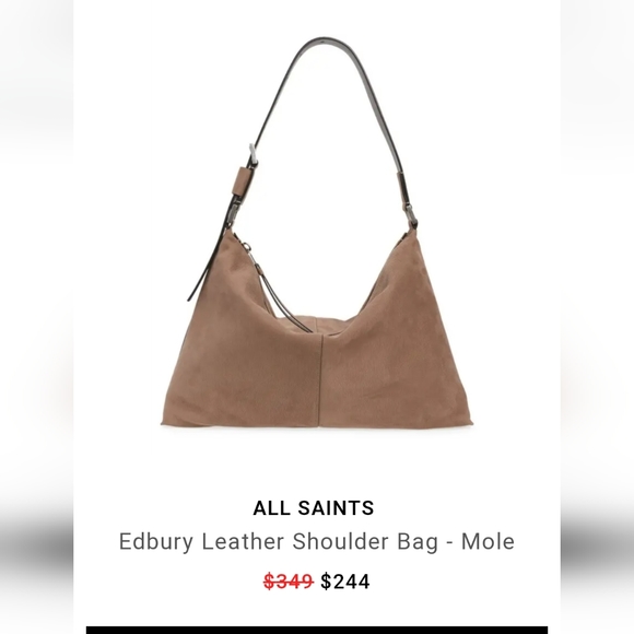 All Saints Bags Nwt Allsaints Edbury Leather Shoulder Bag L Poshmark